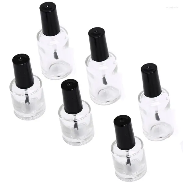 Bouteilles de stockage 5 pièces bouteille de vernis à ongles en verre transparent avec brosse contenants cosmétiques vides flacons portables de voyage d'art rechargeables