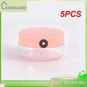 Bouteilles de rangement 5pcs contenants de voyage en plastique compacts couvercle sécurisé pour la lèvre crème pour le visage colorée et attrayante pour les fuites