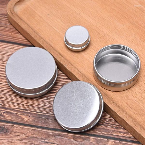 Bouteilles de rangement 5pcs Jar d'étain d'aluminium vide avec fil de file à vis Round Boîte scellée Round Crème Conteneurs