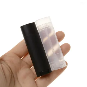 Botellas de almacenamiento 5 uds tubo de desodorante vacío plástico ovalado DIY crayón soporte de lápiz labial contenedores contenedor de botella recargable