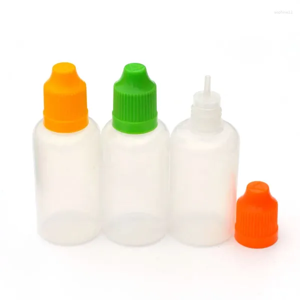 Botellas de almacenamiento 5 piezas VIAL vacía 30 ml botella de plástico apretable de plástico para esencia líquida muestra de contenedor de contenedor de ores