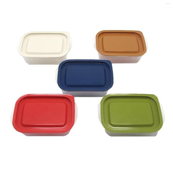 Bouteilles de stockage 5pcs Contenants alimentaires de cuisine Ventilation à la vapeur Préparation de repas Empilable Hermétique avec couvercles Famille Couleur pure Passe au lave-vaisselle Plastique