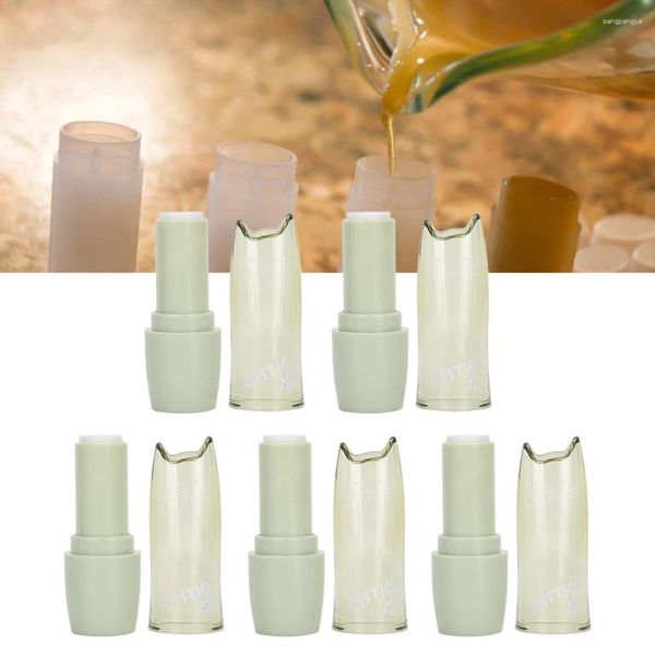 Botellas de almacenamiento 5 unids lápiz labial tubo vacío diy labio contenedor recargable viaje dibujos animados brillo botella