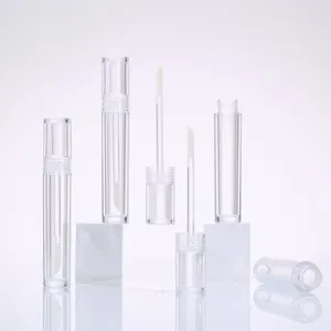 Bouteilles de stockage 5pcs outils de maquillage tube de lipgloss mini plastique vide conteneurs cosmétiques rond transparent rechargeable pour femmes filles