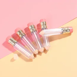 Bouteilles de stockage 5pcs Mini crayon forme échantillon cosmétique bricolage vide brillant à lèvres tube conteneur clair baume tubes rouge à lèvres flacons rechargeables