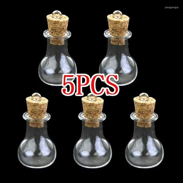 Bouteilles de stockage 5PCS Mini Wishing Glass Cork Potion Vials Charms Collier Pendentif DIY