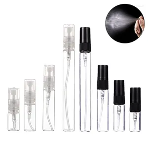 Bouteilles de rangement 5pcs / pack 2 ml / 3 ml / 5 ml / 10 ml de parfum transparent Perfume portable séparé d'essai d'embouteillage de remplissage