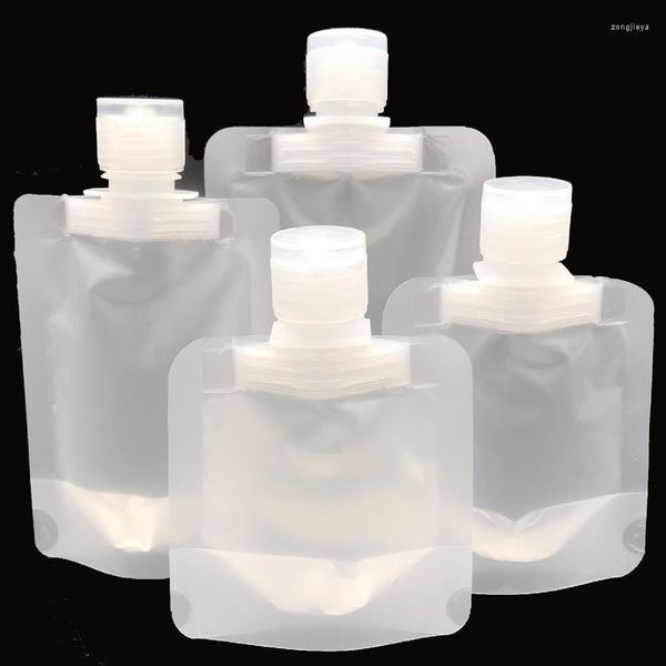 Bouteilles de stockage 5pcs / Set en plastique Stand Up Spout Pouch Voyage Fluide Maquillage Sac d'emballage pour Lotion Shampooing Transparent Clamshell Emballage