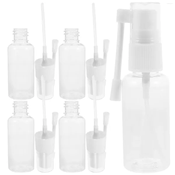 Bouteilles de rangement 5pcs petits pulvérisateurs nasaux vide de pulvérisation de voyage rechargeable de brume vide pour voyager (30 ml)