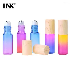 Bouteilles de rangement 5pcs Rouleau en verre d'épaisseur sur 5 ml Couleur Gradient Boule à rouleau de bouteille vide pour kit de voyage à huile essentielle