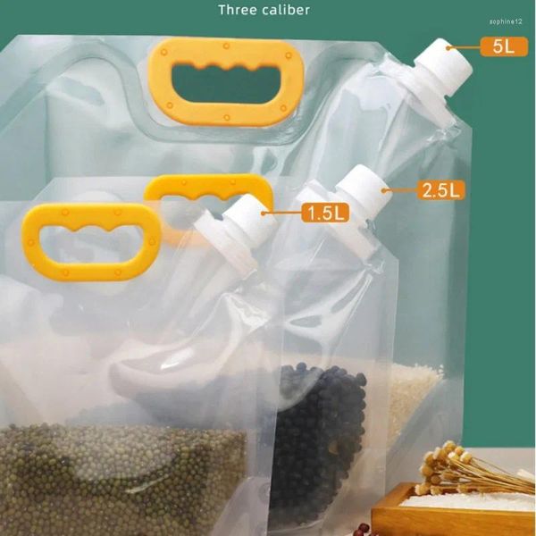 Botellas de almacenamiento 5 piezas de plástico a prueba de moho a prueba de moho a prueba de moho de granos transparentes