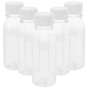 Bouteilles de stockage 5pcs yaourt bouteille de lait portable avec couvercles boisson polyvalente