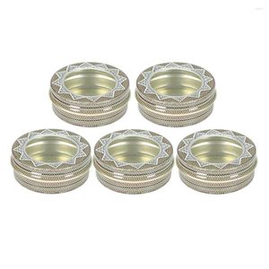 Opslagflessen 5x Kleine Aluminium Ronde Lip Tin Jar Containers W/ Venster