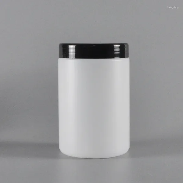 Bouteilles de rangement 5x1000 ml à grande capacité blanc PE JAR JAR JAR POWER POTER TIN 1L Bouteille crème peut être cosmétique emballage