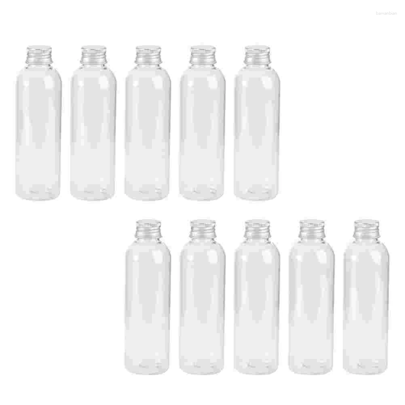 Lagerflaschen 6/8/10 Stück 100 ml Kunststoff Einfache Milchtee-Getränkeflasche PET-Lebensmittelqualität mit Deckel
