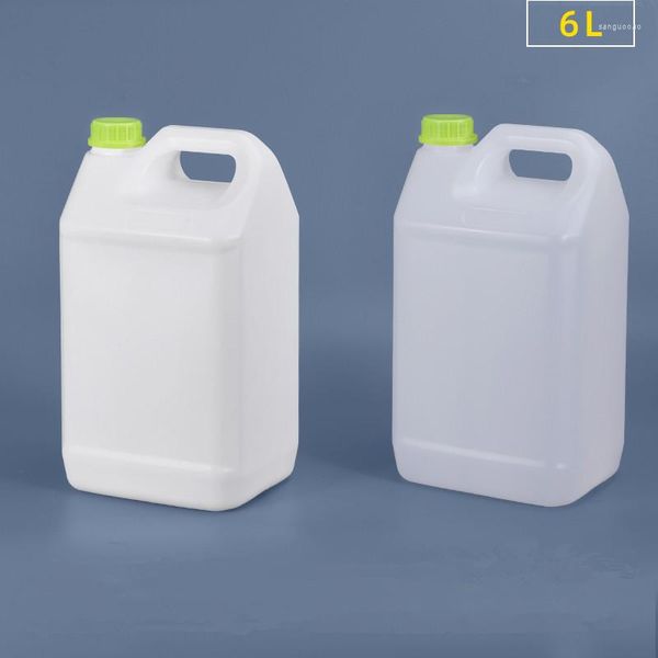 Bouteilles de stockage 6 litres HDPE conteneur en plastique bouteille d'étanchéité de qualité alimentaire carré liquide Jerry Can pour Gel shampooing polyvalent 1Pc