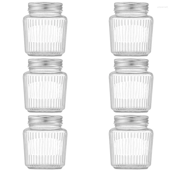 Bouteilles de rangement 6 packs de verre en verre maçon en boîte