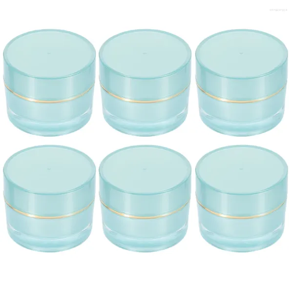 Bouteilles de stockage 6 pièces bouteille produits de beauté petits pots de crème conteneurs ronds durables avec couvercles acryliques
