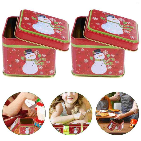 Opslag Flessen 6 Stuks Geschenkdoos Koekjesblik Kerst Snoep Containers Zoete Pot Blik Mousse Deksel