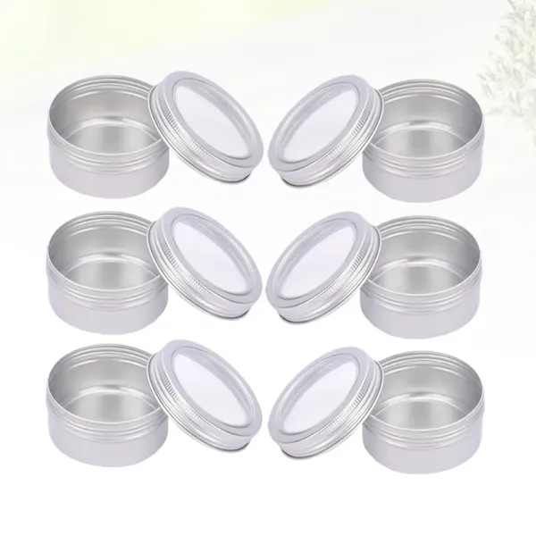 Botellas de almacenamiento 6 PCS Jars Páginas mini aluminio Cañón de crema Cosmética Recipiente Viajamiento