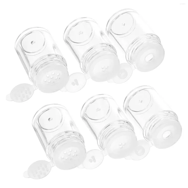 Bouteilles de rangement 6 pc contenants de poudre lâche simples manucure de paillette rechargeable outil de beauté en plastique portable