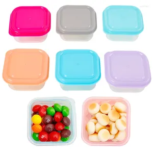 Bouteilles de rangement 6 pcs mini boîte d'aliments en plastique en plastique transparent à l'épreuve d'humidité contenant de cuisine avec couvercle de fuite