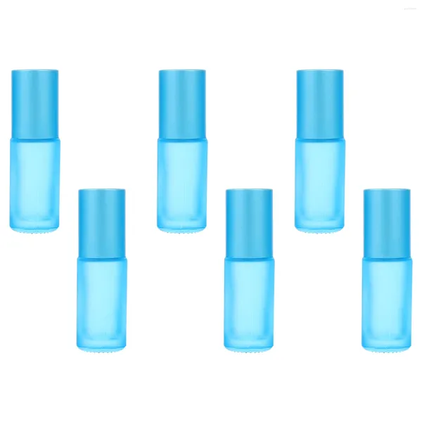 Bouteilles de rangement 6 pcs mini-parfums bouteille à rouleau givrée en rouleau portable à huile essentielle de sous-conteneurs