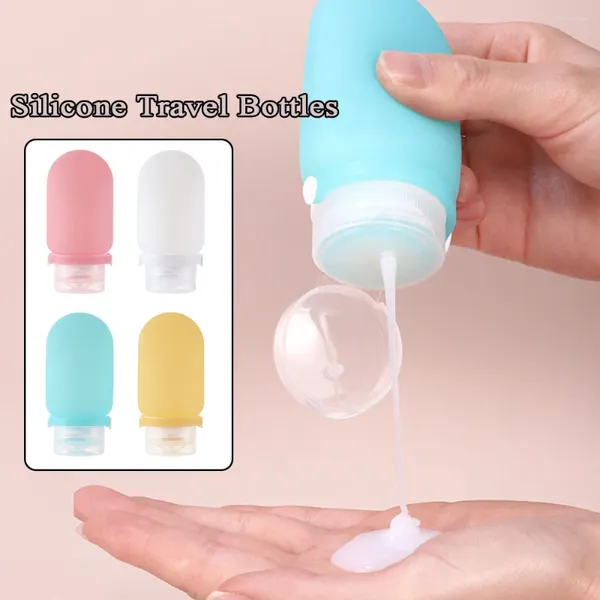 Bouteilles de rangement 60/90 ml Silicone Travel Rechargeable Bottle Lotion Salp Tube shampooing Gel Container Taille Makeup Vide Makeup Tool