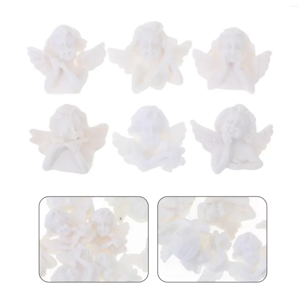 Botellas de almacenamiento 60 PCS Mini accesorios Angel Resin Charm Phone Case Decoración Craft Adorno blanco DIY Adorno Niño