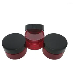 Bouteilles de rangement 60 x 30g rouge vide portable Pet Skin Care Cream Jar avec couvercles en plastique INSERT 1 OZ