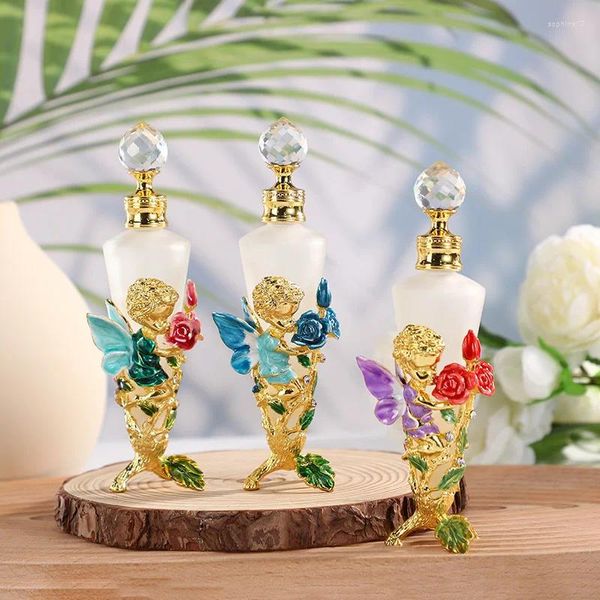 Botellas de almacenamiento 60 x Estilo europeo Fareo de hadas Color Craft Glass Perfume Bottle esencial de aceite 25 ml Esencia de maquillaje vacío Líquido