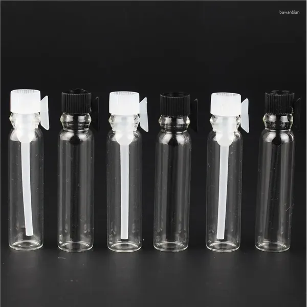 Botellas de almacenamiento 600 unids 1/2/3 ml Mini vidrio vacío Perfume Pequeña muestra Viales Botella Laboratorio Líquido Fragancia Prueba Tubo Prueba