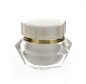 Opslagflessen 60 g Diamantvorm Acryl Jar Pot Tin For Day Night Cream Essence gel Mask Mointurizer Spot Verwijderen Huidverzorging Cosmetisch