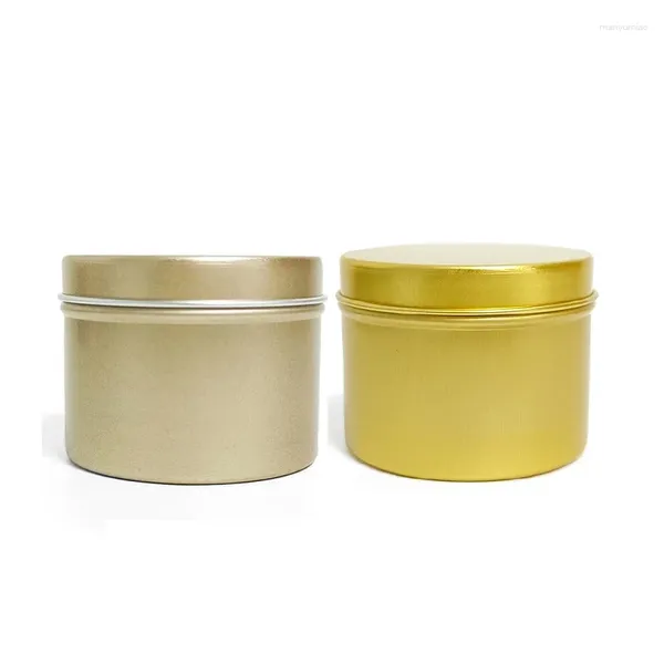 Bouteilles de stockage 60g or rond en aluminium pots vides boîte en métal boîte en métal pots de crème cosmétique 60 ml gel accessoire emballage bougie conteneurs