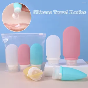 Bouteilles de rangement 60 ml / 90 ml Silicone Rechargeable Bouteille Voyage Conteneur Liquide Lotion Srop Squel