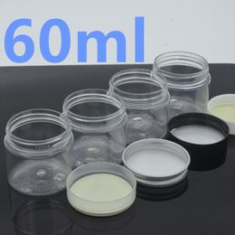 Bouteilles de rangement 60 ml Plastique en plastique Clair Cream Jar de lotion avec joint remplissage bouteille de voyage vide Small Capacité Sous-package