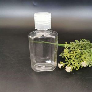 Opslagflessen 60ml Achthoekige afzonderlijke Bottelen Lege Hand Sanitizer Pet Flip Cap Extrusie Fles Travel Draagbare Clear Diverzed RH04875