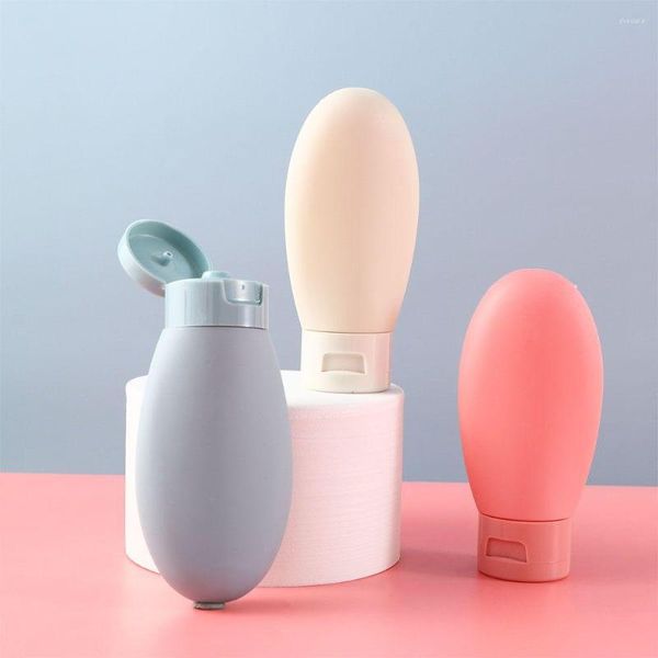 Bouteilles de stockage 60ML PE Tuyau Lotion Bouteille Silicone Rechargeable Portable Shampooing Cosmétique Petit Échantillon Squeeze Conteneurs Kit De Voyage