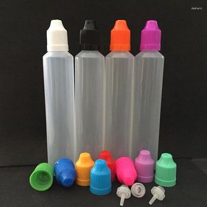 Botellas de almacenamiento 60 ml PE Pen recargable E Liquid Bottle Colquera de plástico vacío con tapa a prueba de niños y punta larga y delgada para jugo