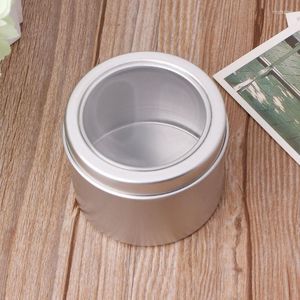 Opslagflessen 60 ml ronde helder venster blikken kruiden kas aluminium container doos kan