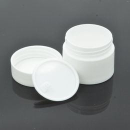Bouteilles de rangement 60pcs / pack 15g Plastique blanc rond Jar de maquillage vide Pot de voyage Face Crème Crème Contaiteur cosmétique rechargeable