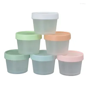 Opslagflessen 68Dia.100 ml cosmetische crème potten make -upcontainers kleurrijke schroefdeksel helder vorst brede mond fles lege pp plastic potten