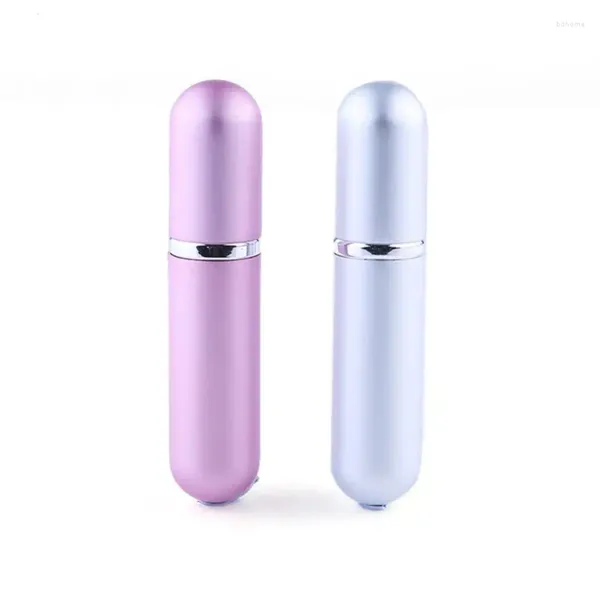 Botellas de almacenamiento 6 ml de colorido recargable mini botella de perfume viajero atomizador de aluminio de aluminio vacío LX6909