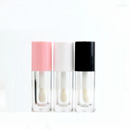 Bouteilles de stockage 6ml grande brosse tige ronde brillant à lèvres tube rouge à lèvres glaçure bouteille vide emballage cosmétique conteneur de brillant à lèvres en plastique transparent