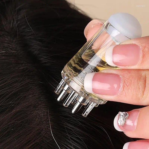 Botellas de almacenamiento 6 ml Aplicador de cuero cabelludo Peine líquido para el crecimiento del cabello Sueros Aceite Nutrir Mini masaje de raíces portátil