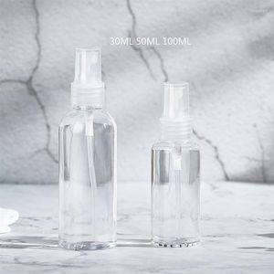 Botellas de almacenamiento 6PCS 3.38oz 100ML Mist Spray Bottle Portable Travel Makeup Water Sprayer PET Nebulizador vacío