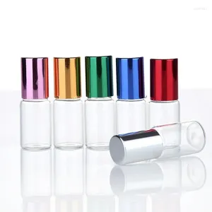 Opslagflessen 6 stks heldere glazen etherische olieroller met ballen parfums lipbalsems rollen op 5 ml