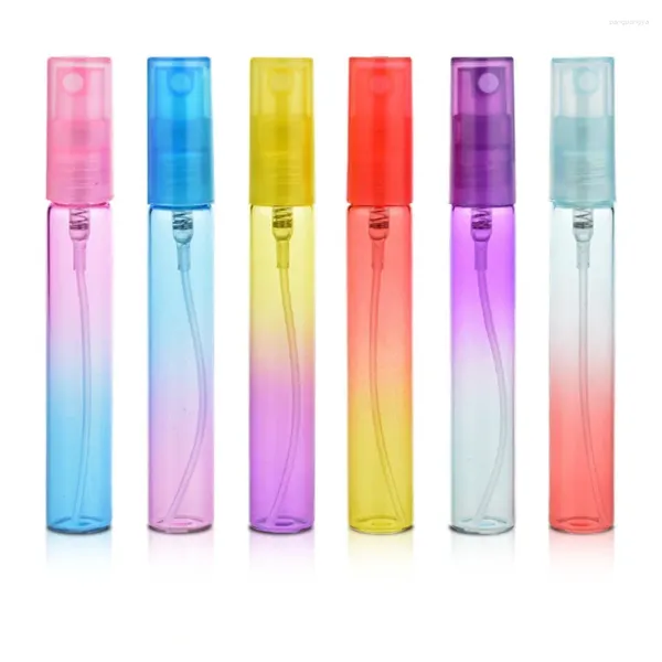Bouteilles de rangement 6pcs Perfume coloré Atomizer 8 ml de fuite de fuites flacons de pulvérisation mini-taille CONTENSEURS cosmétiques vides pour le voyage