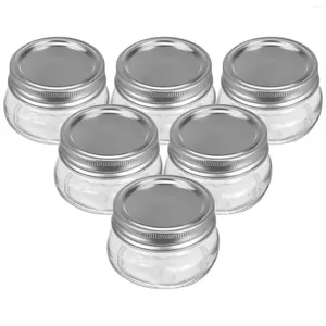 Opslagflessen 6 stks Mason Jars herbruikbare keukenglas inzetten pot voor kruidenjam honing dessert