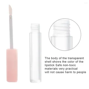 Opslagflessen 6 stks plastic ronde lip gloss mini vloeibare lippenstiftbuizen containers cosmetica diy maken gereedschap
